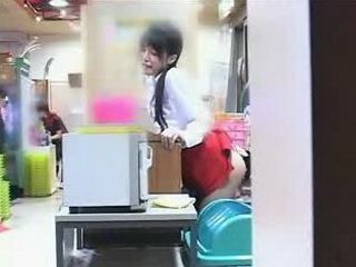 Asian Waitress Gets Horny in Arcade, Nippon'eller Than Thought!
