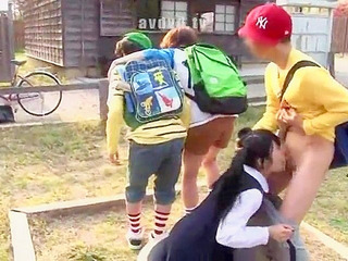 Tokyo Nippon Schoolgirls getting Horny with their Innocent Thai classmate's Pussy Fuck