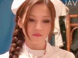 Japanese nurse fucking her BF in 69 pose during pigtailed date