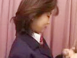 Japanese office babe swallowing hot creampie in kinky blowjob