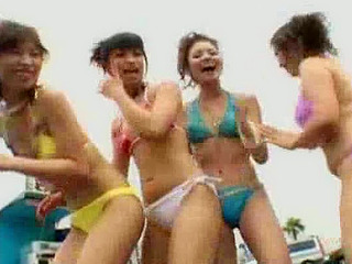 Nippon babes' XXX fuckfest in a Tokyo see-through room