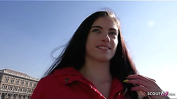 GERMAN SCOUT - Skinny Tall Teen Lana Lenani with long legs and Hair at Casting Fuck